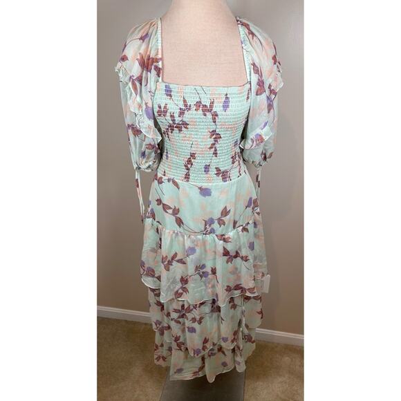 Amanda Uprichard Florentina Floral Tiered Maxi Dress in Monte Carlo Size Small - Picture 3 of 9